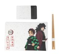 Demon Slayer Ceramic Sushi Set Con Bacchette Cinesi Tanjiro & Giyu Just Funky