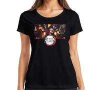 Demon Slayer Kimetsu no Yaiba anime muzan demone cosplay regalo donna maglietta, Nero , XL