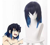 Demon Slayer Kimetsu No Yaiba Hashibira Inosuke Parrucca Cosplay Gradiente Blu Capelli corti Halloween Carnevale Parrucche Parrucche