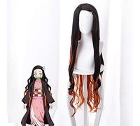 Demon Slayer: Kimetsu No Yaiba Kamado Nezuko Parrucche Cosplay 95cm Lungo Riccia Ondulata Resistente al calore Sintetico Hiar Nero Gradiente Demone Slayer Kimets Kamado Nezuko