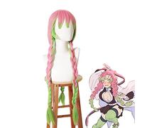 Demon Slayer Kimetsu no Yaiba Kanroji Mitsuri Parrucca a trecce lunghe Cosplay Costume Capelli sintetici termoresistenti Parrucche rosa