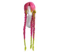 Demon Slayer Kimetsu no Yaiba Kanroji Mitsuri Parrucca lunga Costume Cosplay Resistente al calore Trecce di capelli sintetici Parrucche da donna