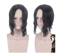 Demon Slayer: Kimetsu no Yaiba Kibutsuji Muzan Parrucca cosplay Capelli sintetici Halloween nero Parrucche Cosplay + Parrucca Cap parrucca demone uccisore No.561