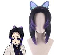 Demon Slayer Kimetsu No Yaiba Kochou Shinobu Parrucca Costume Cosplay Resistente al calore Capelli sintetici Parrucche da donna e Accessori per capelli PL-586