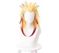 Demon Slayer: Kimetsu No Yaiba Rengoku Kyoujurou Parrucche Cosplay 50cm Giallo Rosso Resistente al calore Parrucca sintetica Anime Halloween Party Altro Rengoku Kyoujurou