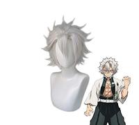 Demon Slayer Kimetsu no Yaiba Shinazugawa Sanemi Parrucca corta Costume Cosplay Resistente al calore Capelli sintetici Uomini Halloween Parrucche MZ-411