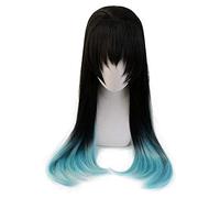 Demon Slayer Kimetsu no Yaiba Tokitou Muichirou Parrucca Coda di cavallo Cosplay Costume Resistente al calore Sintetico Capelli lunghi + Cappellino parrucca gratuito Taglia unica senza coda di caval