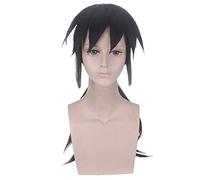 Demon Slayer Kimetsu no Yaiba Tomioka Giyuu Cosplay Wig Black Long Ponytail Heat Resistant Synthetic Hair Wigs + Wig Cap PL-596