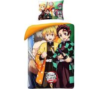 DEMON SLAYER Letto SET Singolo TANJIRO e ZENITSU COPRIPIUMINO 140x200cm COTONE