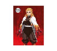 Demon Slayer Pile Coperta Copriletto Morbido Kyojuro Giapponese Anime Rosso