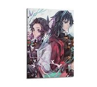 Demon Slayer Role Tomioka Giyuu And Phalaenopsis Shinobu, poster artistico e da parete, decorazione moderna per camera familiare, 20 x 30 cm