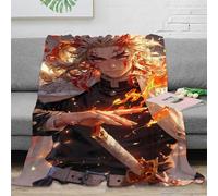 Demon Slayer Stampa 3D Uccisore di demoni Tiro Bambini Coperta Microfibra Morbida E Calda Coperta Da Viaggio Leggera Peluche Per Bambini Ragazzi Adulti Per Adulti 60x80inch(150x200cm)