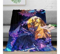Demon Slayer Stampa 3D Uccisore di demoni Tiro Bambini Coperta Microfibra Morbida E Calda Coperta Da Viaggio Leggera Peluche Per Divano Letto E Divano Per Ragazzi Adulti 60x80inch(150x200cm)