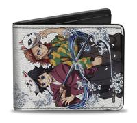 Demon Slayer Wallet, Bifold, Demon Slayer Giyu and Sabito Warding Mask Pose and
