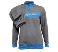 DEMONA Pigiama Uomo Invernale Molto Caldo in Morbidissimo Pile Maglia Pantalone Inverno SPEDIZIONE Gratuita (IT, Testo, L, Regular, Regular, XBrandon-A/Grigio)