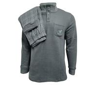 DEMONA Pigiama Uomo Invernale Molto Caldo in Morbidissimo Pile Maglia Pantalone Inverno SPEDIZIONE Gratuita (IT, Testo, XXL, Regular, Regular, XDanny-A/Grigio)