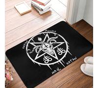 Demone Baphomet Testa Di Capra Satanica Occulto Satana Tappetini Porta Dingresso Lavabile Tappeti D'Ingresso Resistente Tappetino Da Bagno Per Soggiorno Terrazzo Interno 40X60 Cm