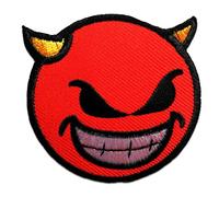 demone devil - Toppe termoadesive Patch Toppa ricamate, misura: 6,5 x 6,3 cm