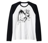 Demone Gaap Come Umano con enormi Ali di Pipistrello Maglia con Maniche Raglan