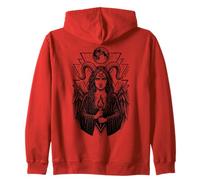 Demone Lillith Pentagramma Occultismo Stregoneria Felpa con Cappuccio