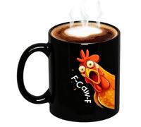Demsyeq da caffè in ceramica a forma di pollo, 350 ml, con comoda impugnatura, divertente in ceramica per nemici, uomini, donne, compleanno, casa, ufficio, scuola, dormitorio, latte caldo