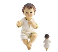 Demsyeq Statuetta di Gesù bambino, statua da collezione in resina, statuetta in miniatura, ornamento per famiglie cattoliche cristiane, chiese, religiose, decorazioni per le festività natalizie