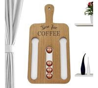 Demsyeq Supporto per cialde da caffè, in legno, stile vintage, per 14 cialde, da bar per hotel, casa, negozio, dispensa, per conservare ed esporre le cialde