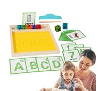 Demsyeq Vassoio da scrittura con sabbia per bambini, in legno, gioco sensoriale per l'apprendimento delle parole, per bambini, ragazzi, figli, figlia, prescolare, educazione speciale a casa