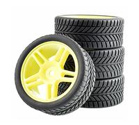 DEMULAX 4 Pezzi di Pneumatici in Gomma ABS, for HSP, for HPI, 1.10 Auto da Strada Pneumatico RC(905Y-6085)