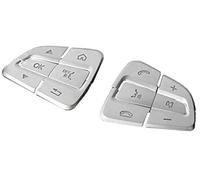 DEMULAX Adesivo for Pulsanti Car Styling Copri Pulsanti sul Volante Adesivi for Finiture, for Mercedes, for Benz, for GLC X253 2015 2016 2017 2018 Kit Pulsanti al Volante(Silver)