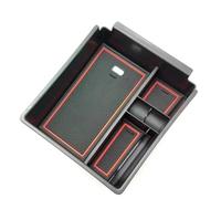 DEMULAX For Hyundai, for Tucson NX4, for Limited 2022 Scatola portaoggetti for bracciolo centrale for auto Vassoio organizer for console Organizzatore per bracciolo auto(BLACK With Red Mat)