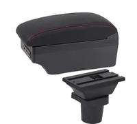 DEMULAX For Kia, for Picanto Box bracciolo for auto Console centrale Scatola portaoggetti Accessori interni Bracciolo per cabina auto(BLACK C1 Red Line 7usb)