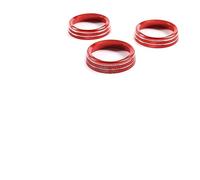 DEMULAX For Land Rover, Defender 110 130 2020-2023 Auto in lega Aria Condizionata Manopola Del Volume Anello Trim Copertura Adesivo Interni Accessori Copri manopola aria condizionata(Rear Red Ring)