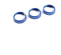 DEMULAX For Land Rover, Defender 110 130 2020-2023 Auto in lega Aria Condizionata Manopola Del Volume Anello Trim Copertura Adesivo Interni Accessori Copri manopola aria condizionata(Rear Blue Ring)