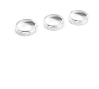 DEMULAX For Land Rover, Defender 110 130 2020-2023 Auto in lega Aria Condizionata Manopola Del Volume Anello Trim Copertura Adesivo Interni Accessori Copri manopola aria condizionata(Rear Silver Ring)