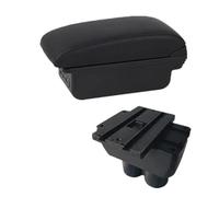 DEMULAX For VW, Touran, Caddy, scatola for braccioli for auto, portaoggetti for console centrale con interfaccia USB, accessori for Bracciolo per cabina auto(BLACK B2 Black Line 3usb)