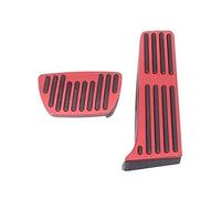 DEMULAX Pedale del freno del carburante dell'acceleratore dell'automobile di alluminio, poggiapiedi, copripedali, for Toyota, Highlander XU70 2020 2021 2022 Copripedale per auto(Black AT 2PCS RED)
