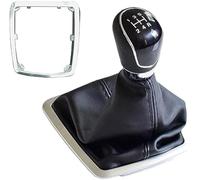 DEMULAX Pomello del cambio, cuffia del pomello del cambio dell'auto, for Ford, for Focus, 2 MK2 FL C-MAX 2006-2011 MK3 MK4 MK7 Galaxy Manuale 5/6 Velocità Styling Pomello del cambio per auto(BLACK Big
