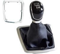 DEMULAX Pomello del cambio, manuale 5 6 velocità pomello del cambio leva cuffia cuffia copertura in pelle, for Ford, for Focus, 2 MK2 FL C-MAX 2006-2011 MK3 MK4 MK7 Galaxy (dimensioni: nero-6 velocità