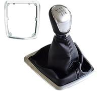 DEMULAX Pomello del cambio, pomello del cambio nero argento 5 marce 6 velocità manuale, for Ford, for Focus, 2 MK2 FL C-MAX 2006-2011 MK3 MK4 MK7 Galaxy (dimensioni: argento-6 velocità) Pomello del ca