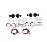 DEMULAX Portapacchi in Metallo for Auto da 1/10 RC Crawler, for Traxxas, TRX4 TRX6 G63, for Axial, SCX10 III OP Accessori Parti Portapacchi per macchinine Giocattolo(Round Red Light)
