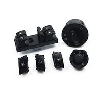 DEMULAX Pulsante Interruttore specchietto Laterale Faro finestrino Elettrico 6 Pezzi Set, for Skoda, for Octavia, MK2 II 1Z 1Z0959858B 1Z0 941 431 E Interruttore specchietto Laterale