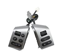 DEMULAX Pulsanti del volante controllo della velocità di crociera Interruttore con filo Argento Nero, for NISSAN, Sylphy 2005-2017 Tiida 2005-2008 Livina 2007-2010 Interruttore al volante(A)