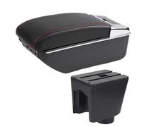 DEMULAX Scatola bracciolo for auto portaoggetti for console centrale Accessori interni, for Chevrolet, for Aveo T200 T250 T255 Bracciolo per cabina auto(BLACK D1 Red Line 7usb)