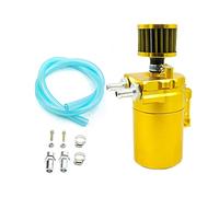DEMULAX Serbatoio di raccolta dell'olio in alluminio con deflettore, serbatoio dell'olio con filtro dell'aria universale da 300 ml Filtro aria auto(GOLD)