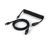 DEMUR LANO Personalizzato Paracord a spirale Tastiera meccanica Tipo C Dati Cavo a molla GX16 Aviator Coil Spiral Usb C Gaming Cavo a spirale Cavi del portellone posteriore automobilistico(Schwarz)
