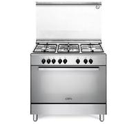 DEMX96SG - Cucina a gas con forno elettrico, n°5 fuochi, 90x60 cm, colore Inox, Classe energetica A