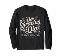 den Gracias a Dios - Tesalonicenses 5:18 Versetto della Bibbia Spagnolo Maglia a Manica