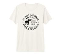 Denali National Park Alaska AK USA Alce Souvenir novità Maglietta Premium