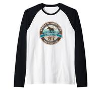 Denali National Park Alaska Vintage Moose Mountains novità Maglia con Maniche Raglan